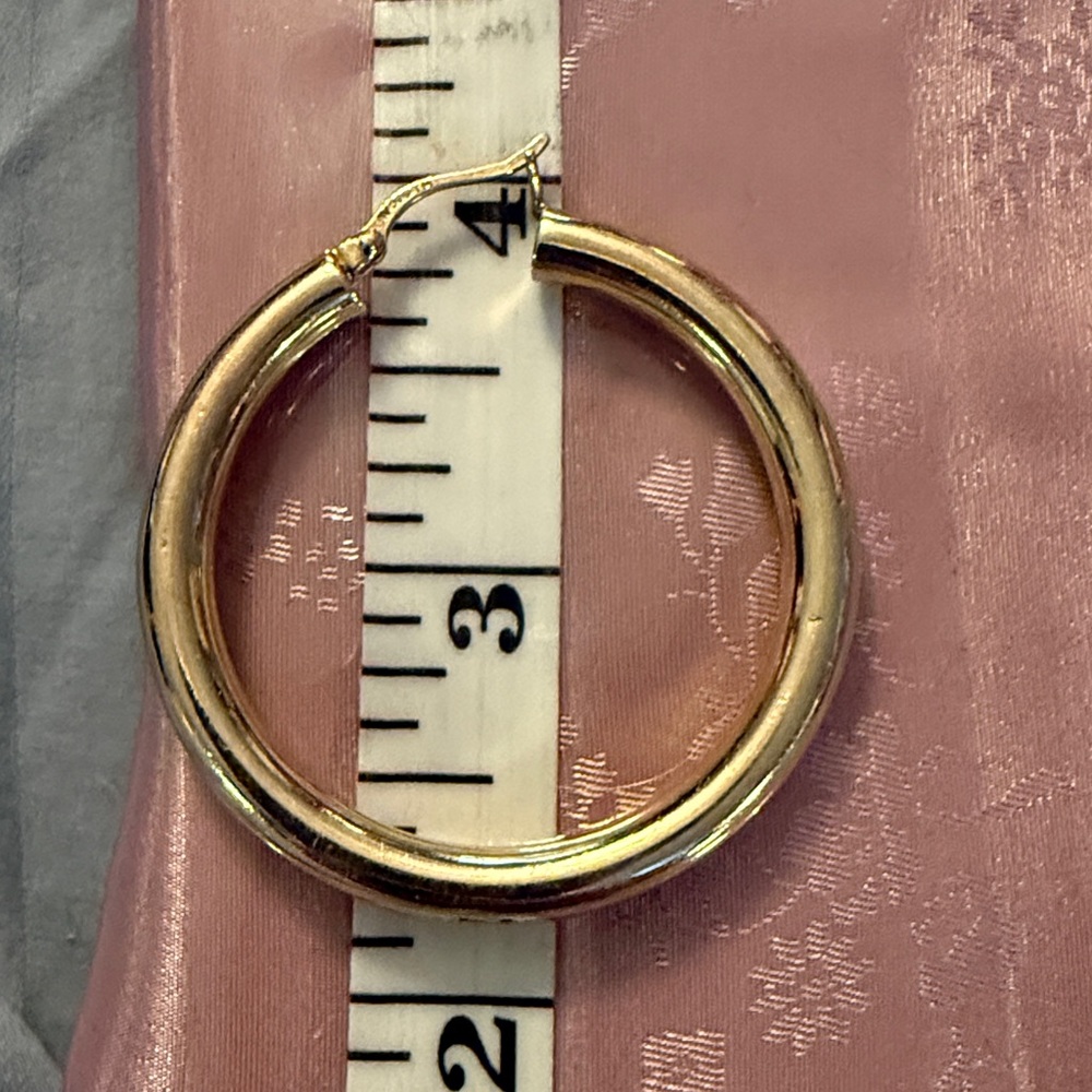 Elegant Gold plated, sterling silver Hoop Earrings - Picture 2 of 2